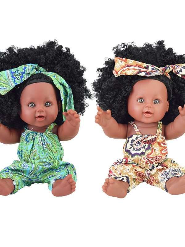 USA black doll afro long hair 30cm 12inch alive reborn full silicone  baby doll  toy  poupee boneca pop dolls baby  newborn