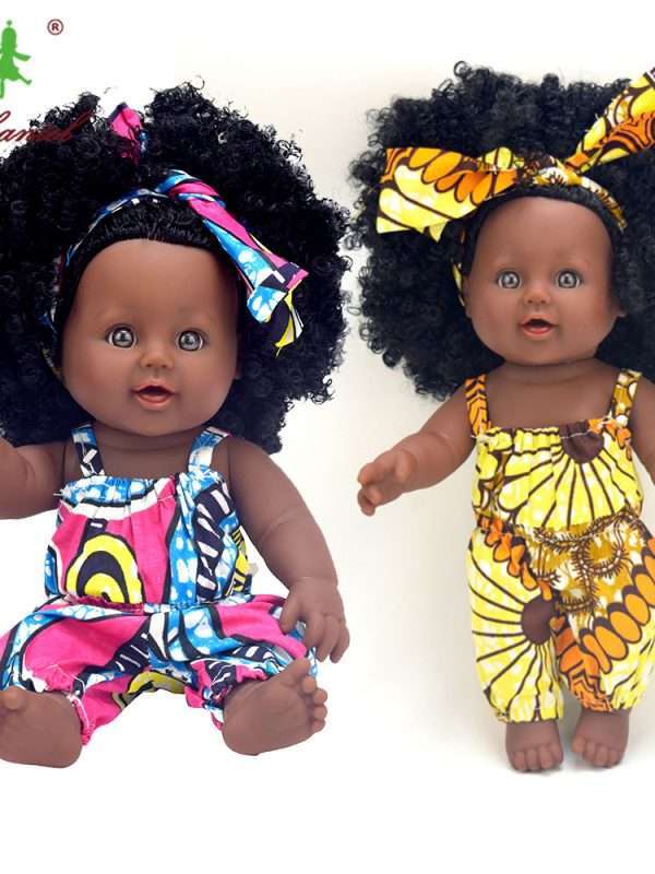 purple black doll afro  hair 30cm 12inch cute reborn boneca pop dolls baby  newborn full silicone  baby doll alive toy  poupee